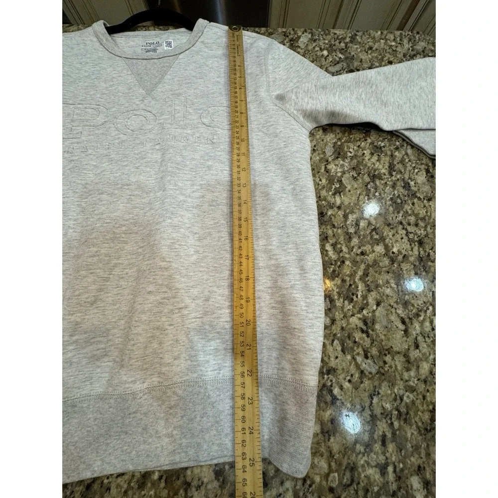 Polo Ralph Lauren Embossed Logo Double-Knit Sweatshirt light grey heather
